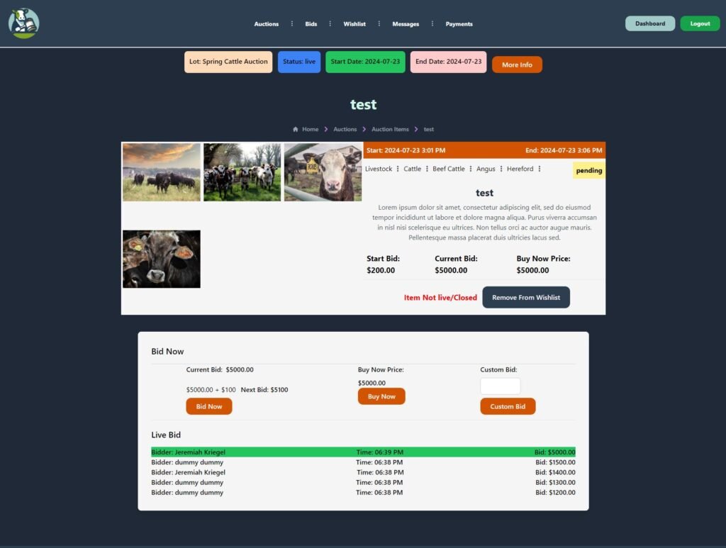 BidBounty Bidding page